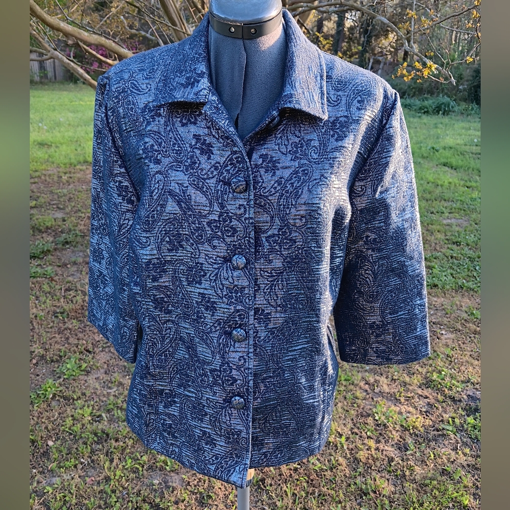 ALFRED DUNNER Metalic Paisley Women's Blazer/Jacket 14P